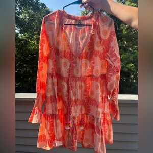 FIGUE- light pink and orange long sleeve dress- NEVER WORN
